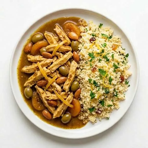 Chicken tagine with preserved lemon couscous